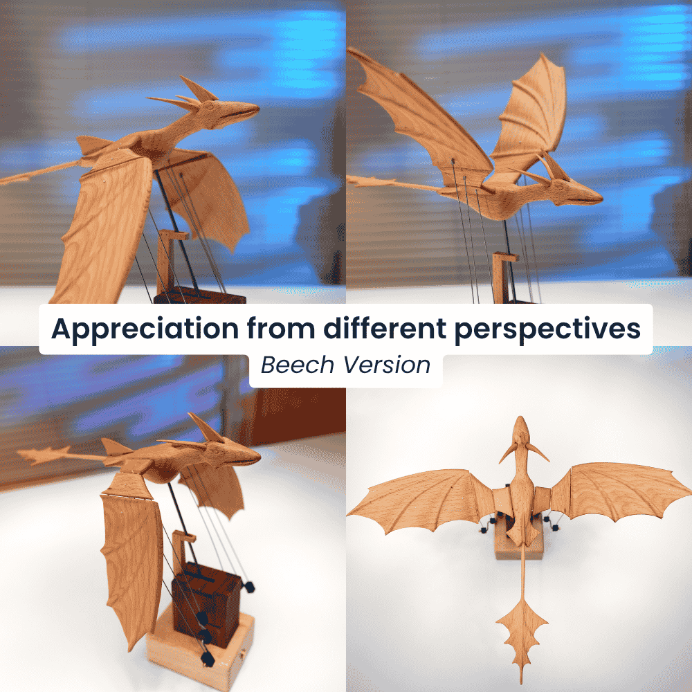 Handcrafted wooden ocean dragon automaton fantasy gift - image 11