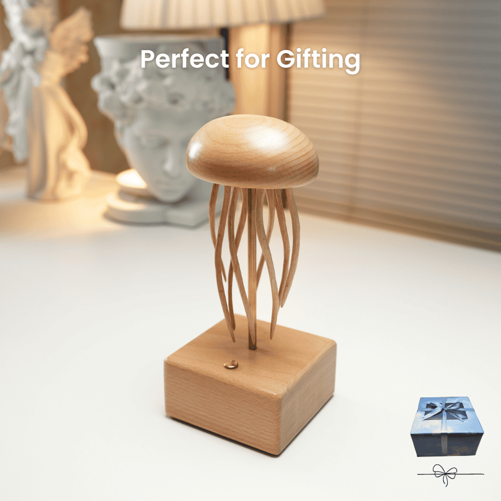 Handcrafted wooden jellyfish automaton ocean lover gift - image 7