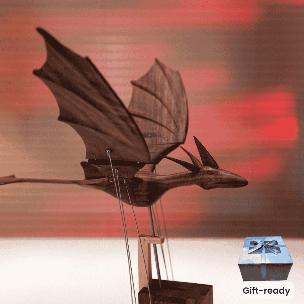 Handcrafted wooden ocean dragon automaton fantasy gift - image 1