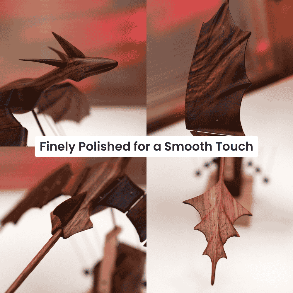 Handcrafted wooden ocean dragon automaton fantasy gift - image 5