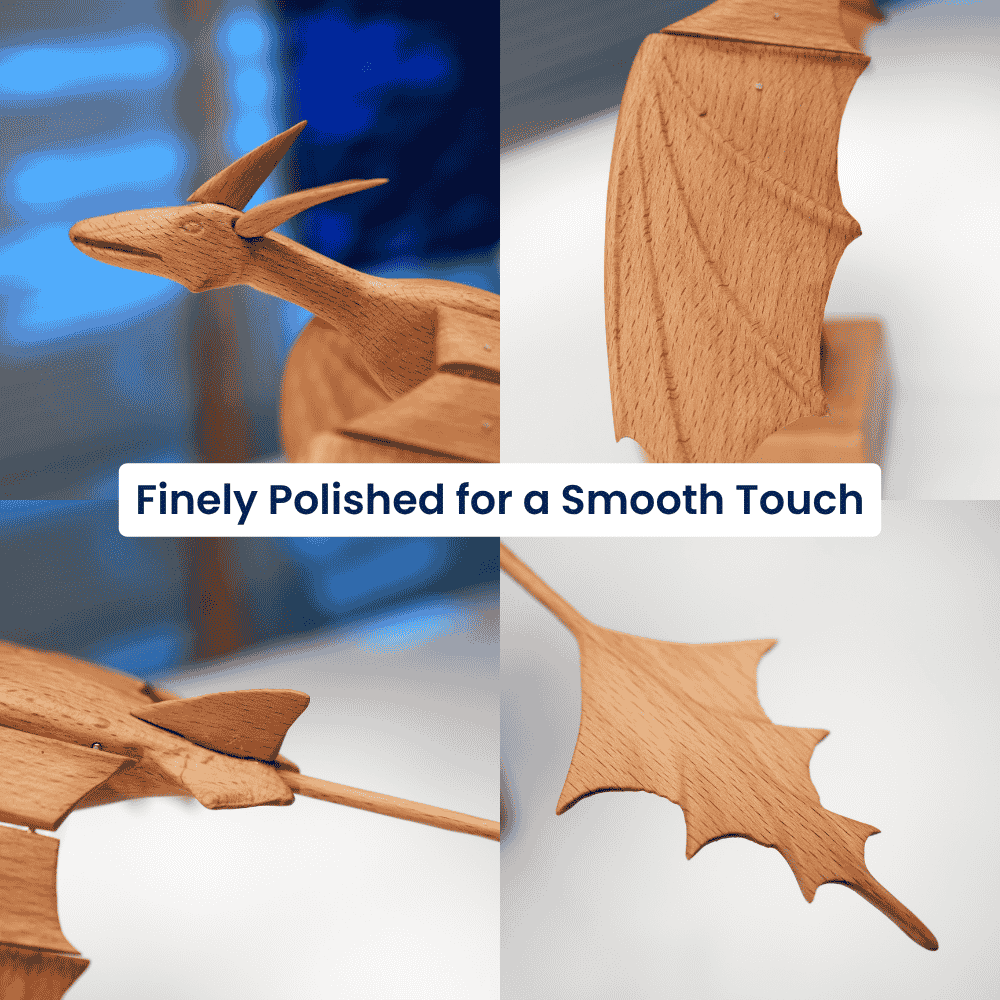 Handcrafted wooden ocean dragon automaton fantasy gift - image 6