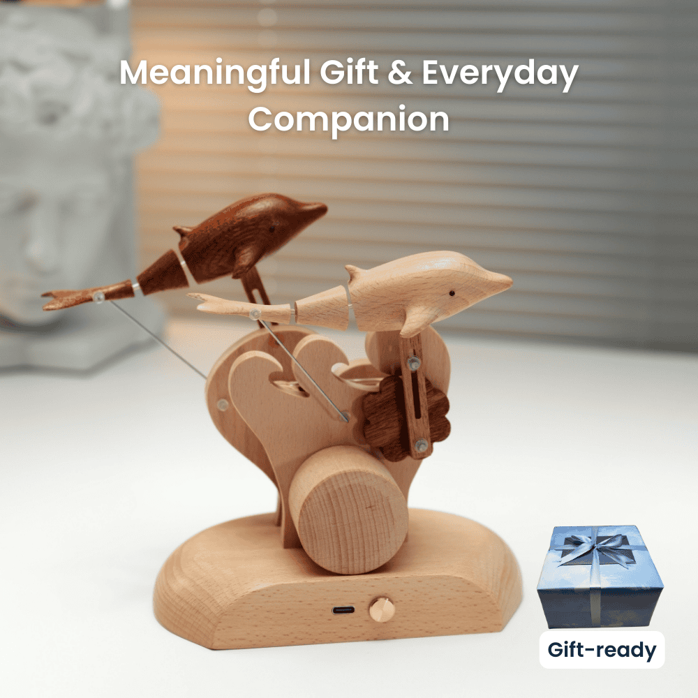Handcrafted wooden dolphin automaton sea lover gift - image 9