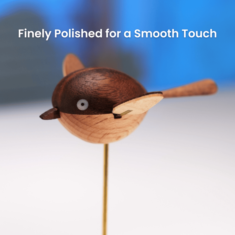 Handcrafted walnut bird automaton nature lover desk gift - image 4