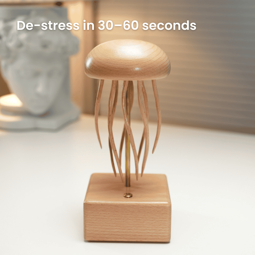 Handcrafted wooden jellyfish automaton ocean lover gift - image 1