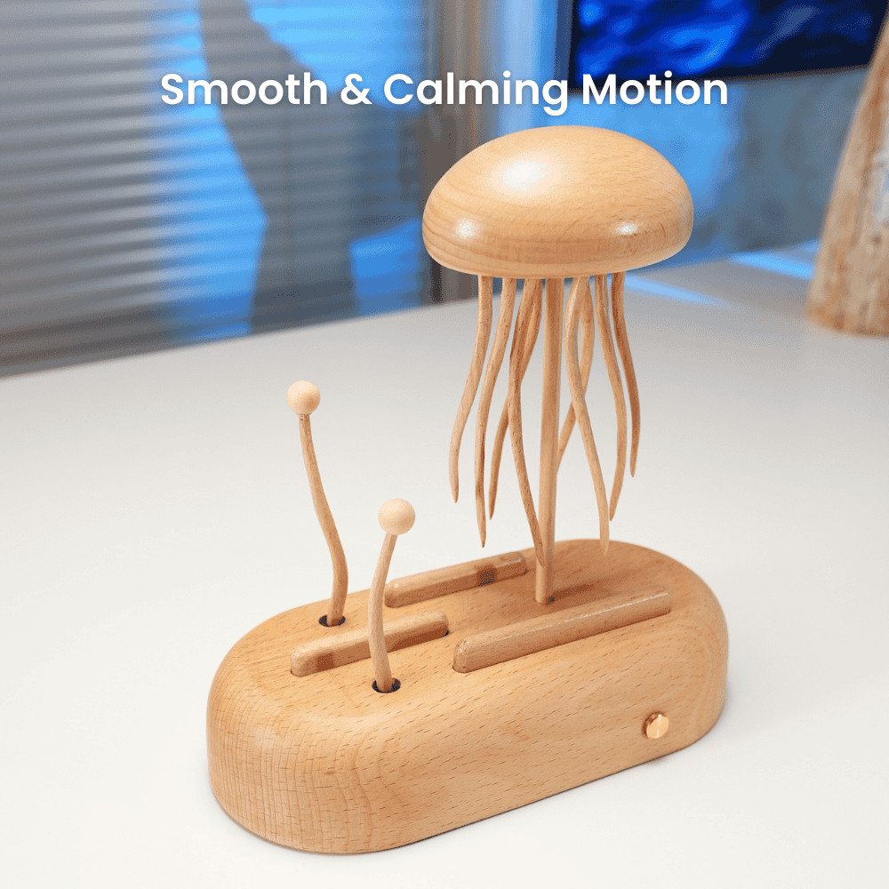Large handcrafted wooden jellyfish automaton ocean desk decor - image 2