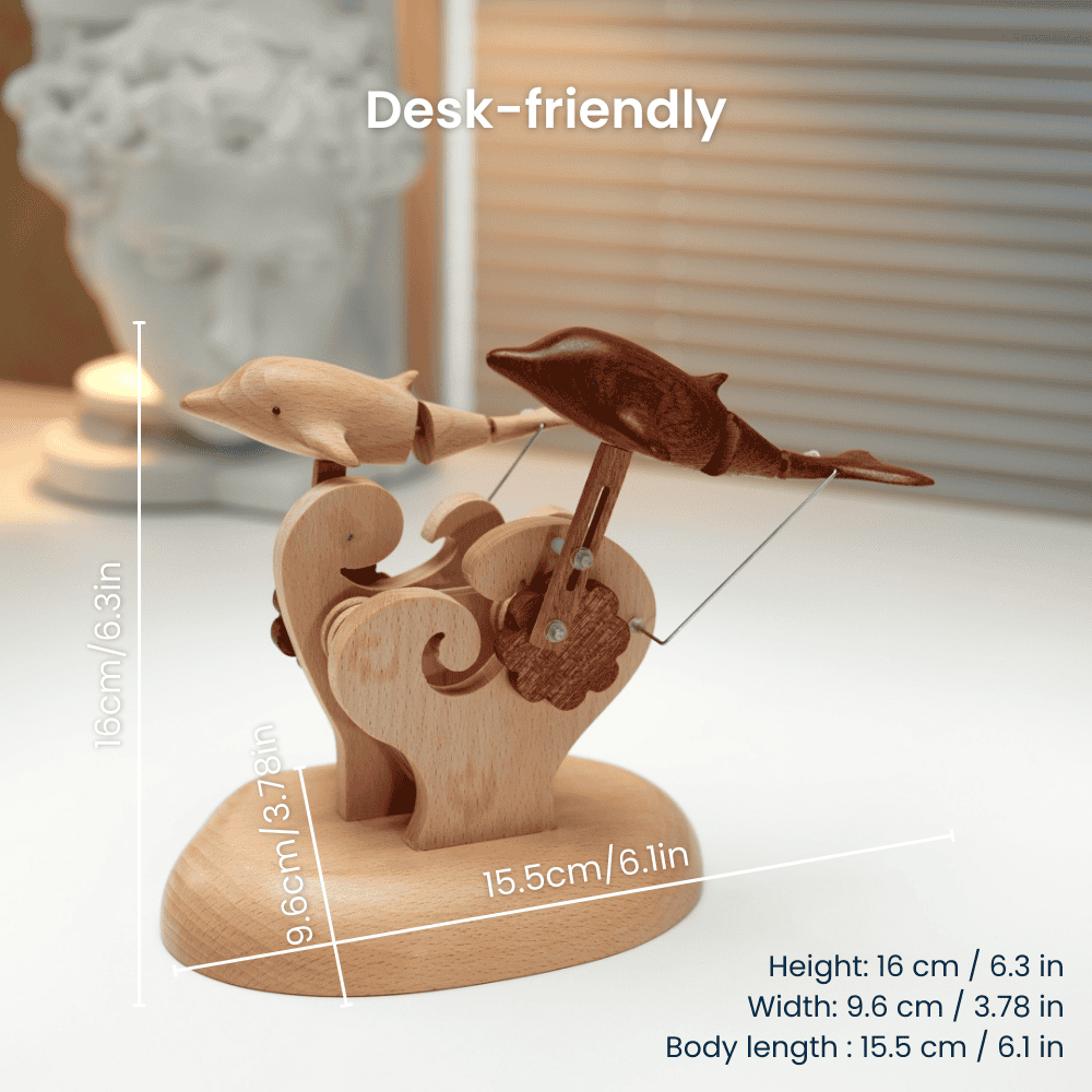Handcrafted wooden dolphin automaton sea lover gift - image 2