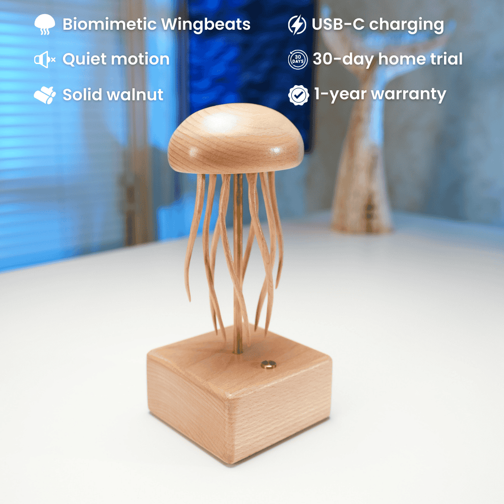 Handcrafted wooden jellyfish automaton ocean lover gift - image 8