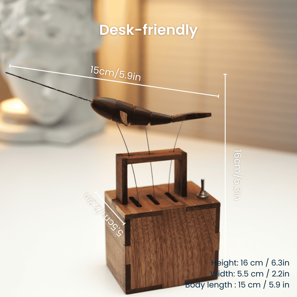 Handcrafted walnut whale automaton ocean lover gift - image 2