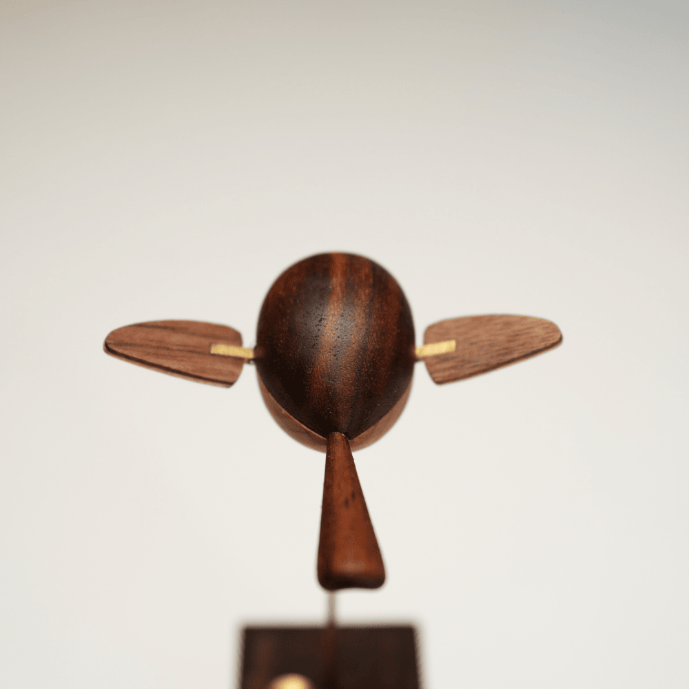 Handcrafted walnut bird automaton nature lover desk gift - image 7