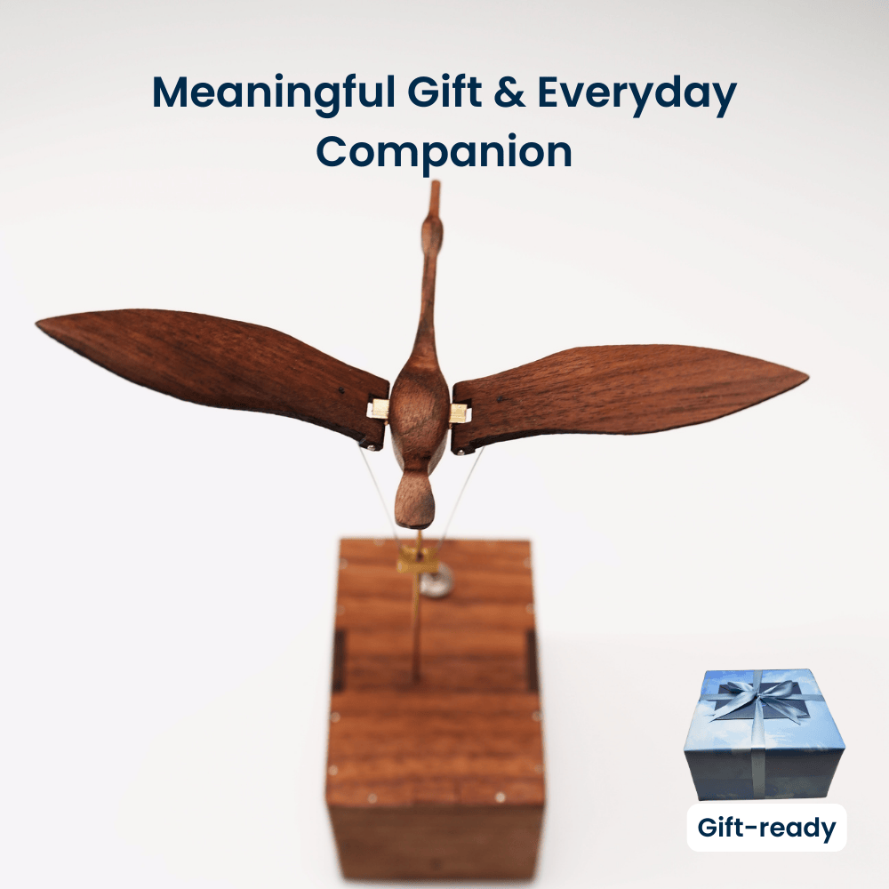 Handcrafted walnut swan automaton romantic desk gift - image 7