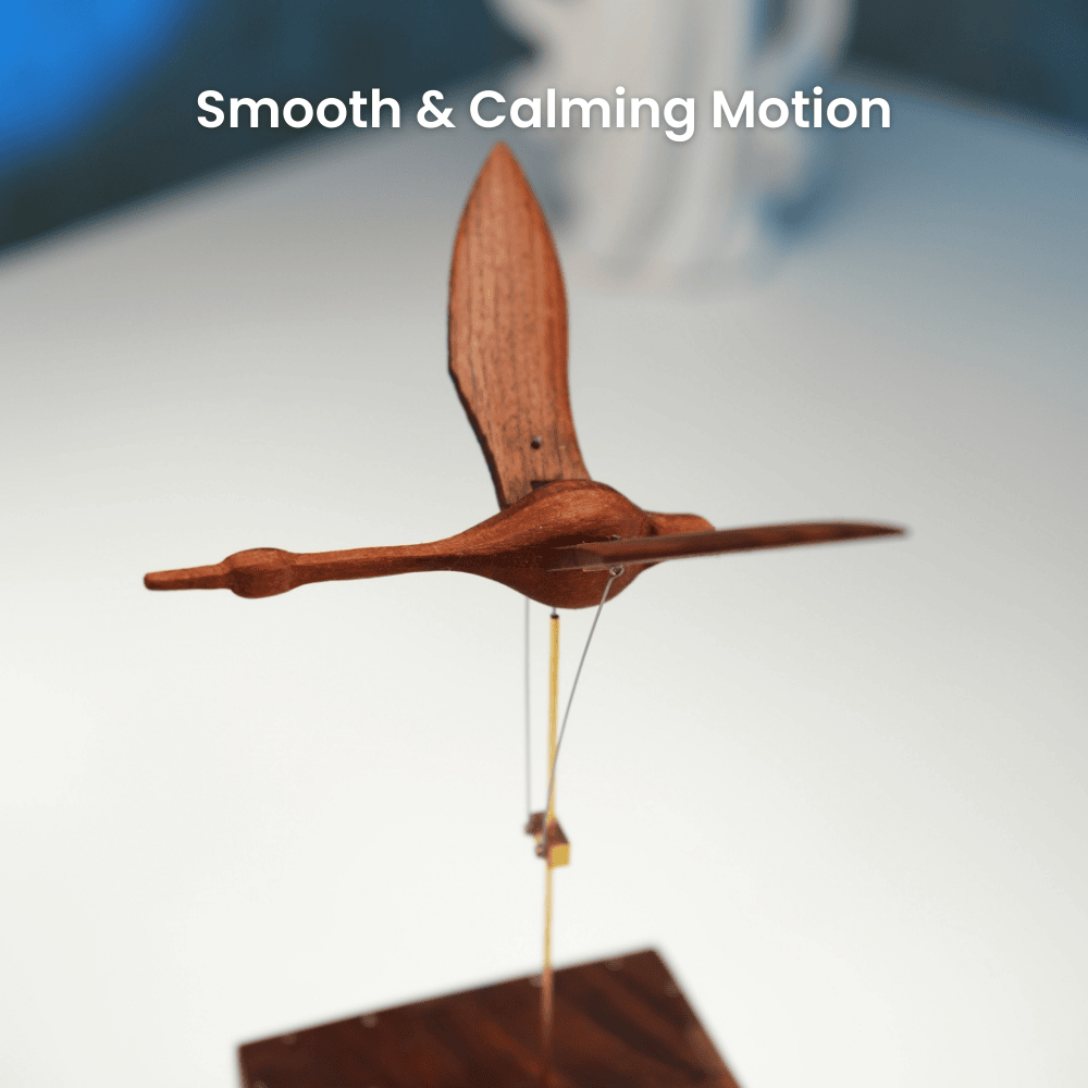 Handcrafted walnut swan automaton romantic desk gift - image 3