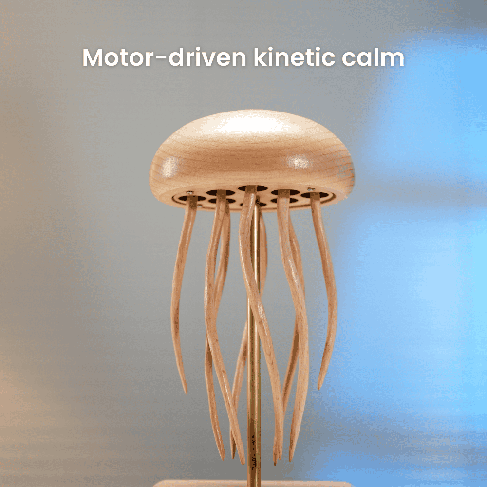 Handcrafted wooden jellyfish automaton ocean lover gift - image 2