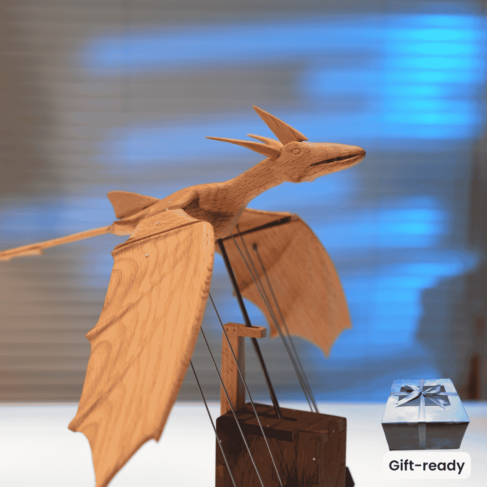 Handcrafted wooden ocean dragon automaton fantasy gift - image 3