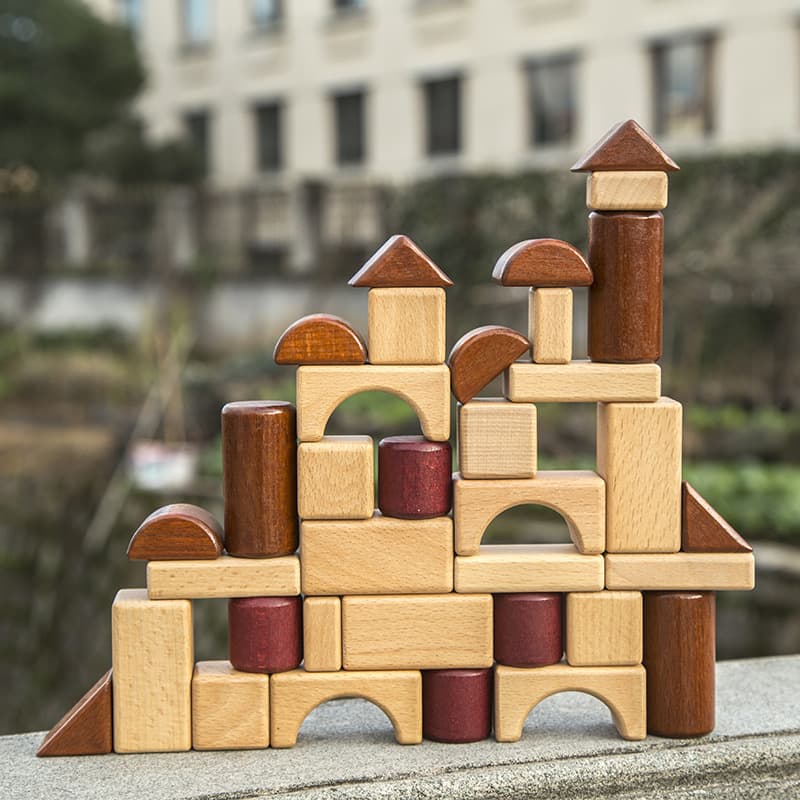 Temporary reference: wooden shapes and blocks