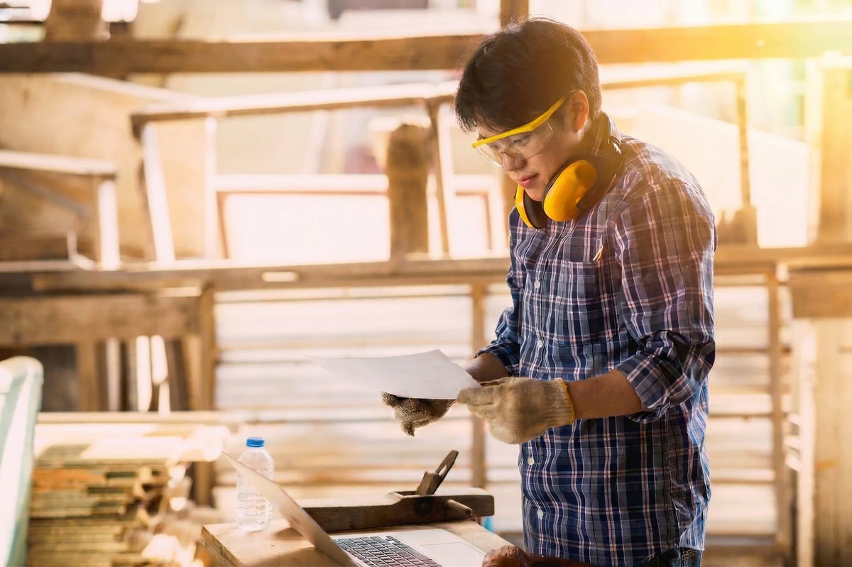 Temporary reference: a woodworker in a workshop