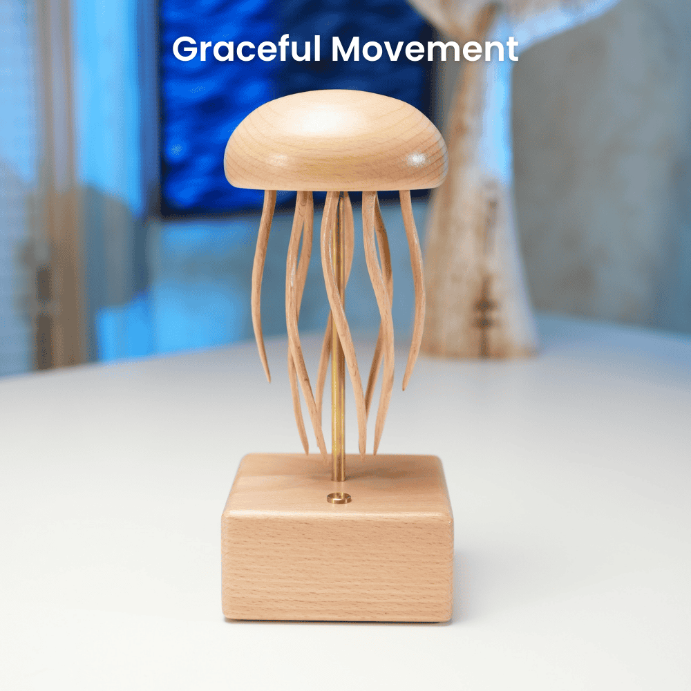 Handcrafted wooden jellyfish automaton ocean lover gift - image 4