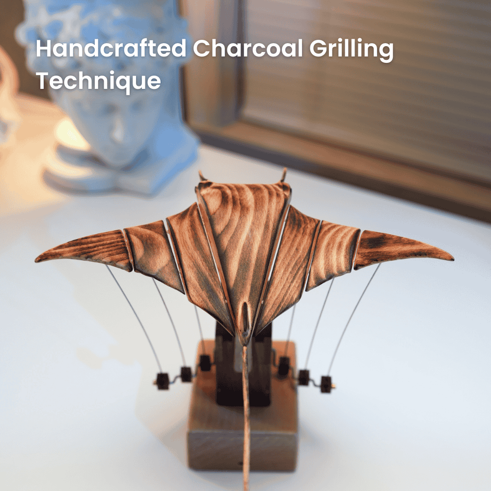 Handcrafted wooden manta ray automaton ocean lover gift - image 3