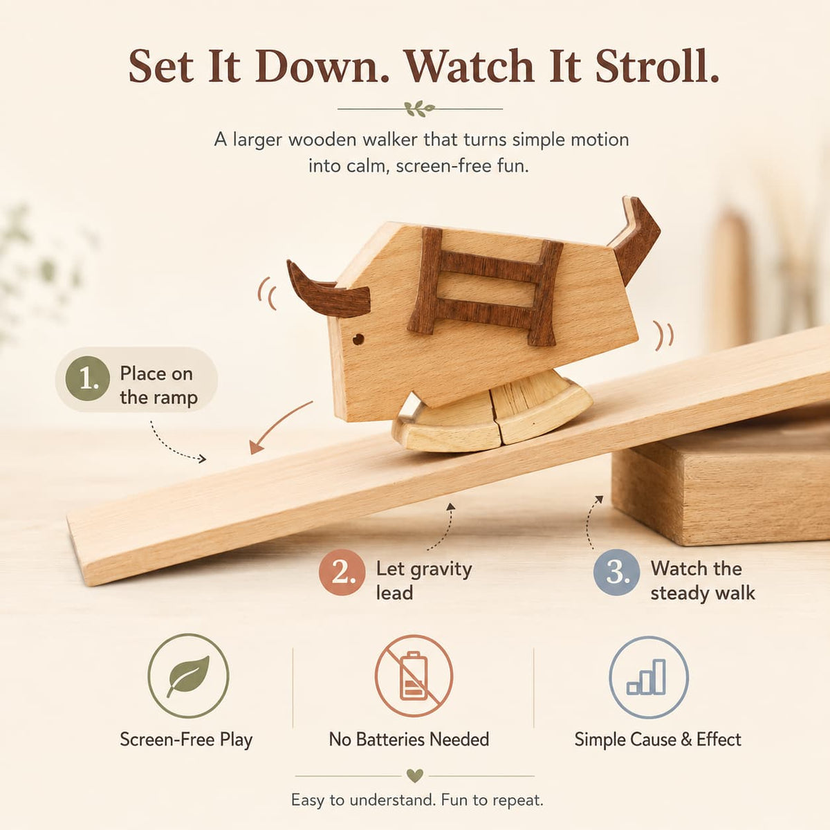 Wooden Bull Ramp Walker