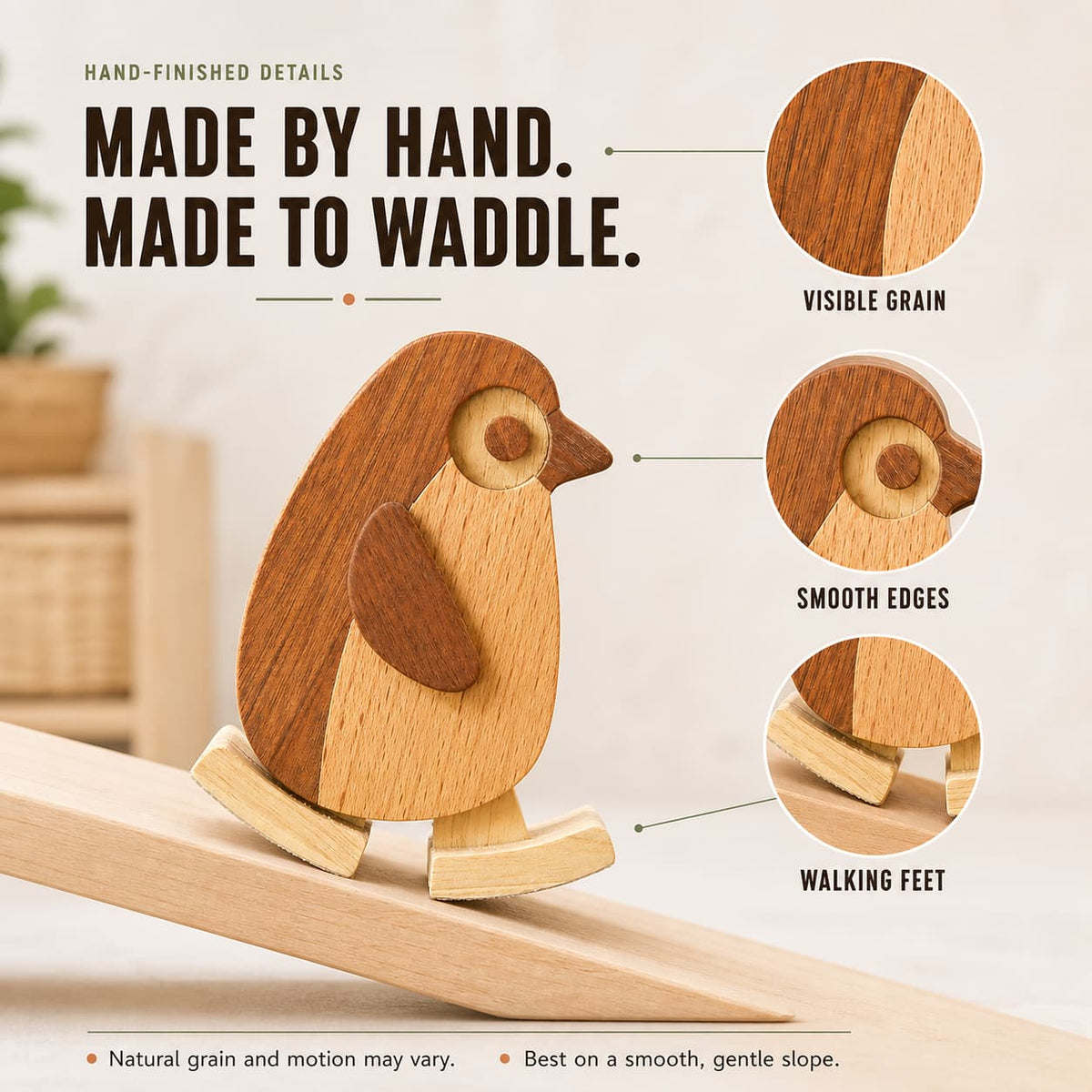 Wooden Penguin Ramp Walker