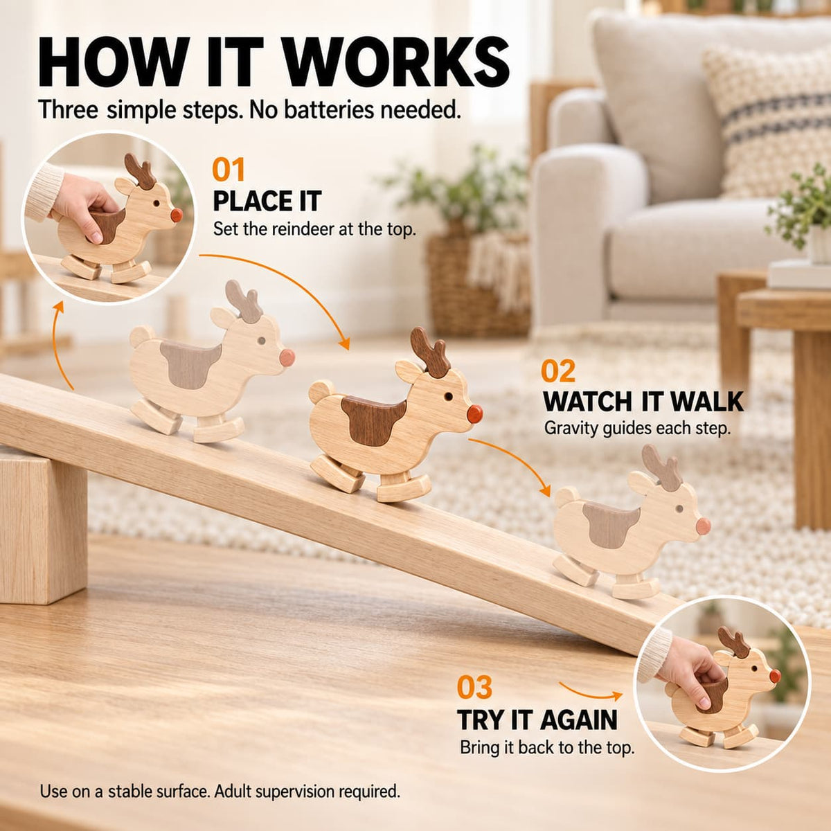 Wooden Reindeer Ramp Walker