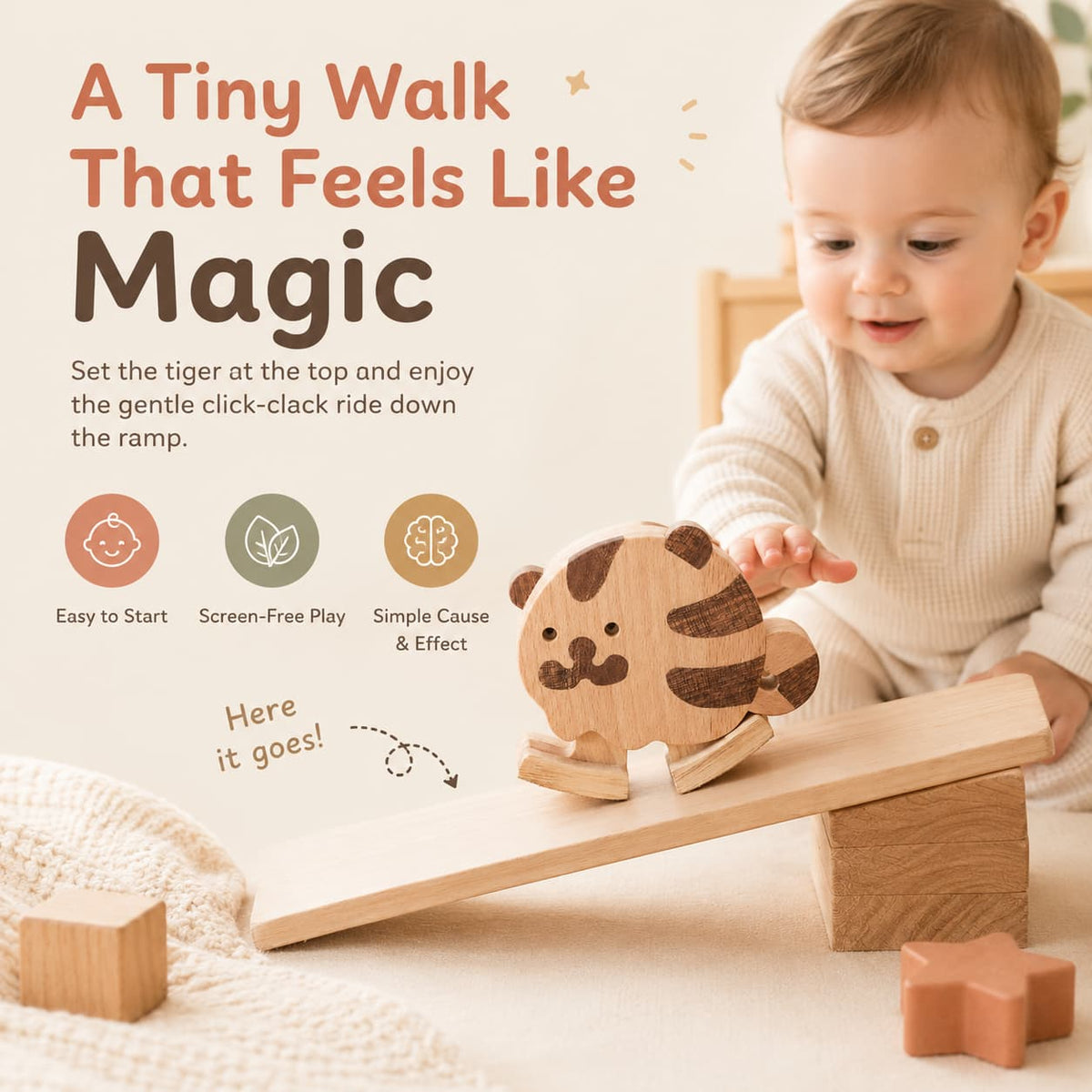 Wooden Tiger Ramp Walker